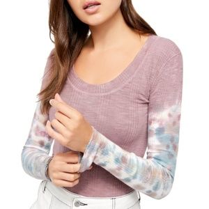 NWT Free People purple tie-dye tee